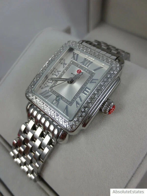 Michele Deco Madison Mid 16 Silver Diamond MWW06G000001 Women's Watch – view 3