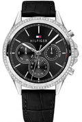 Tommy Hilfiger Tommy 1781981 Hilfiger Ari Diamonds Black Dial Leather Strap for Women's Watch