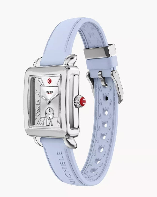 Michele Silver case Light Blue Silicone Deco Sport MWW06H000006 Women's Watch – view 2