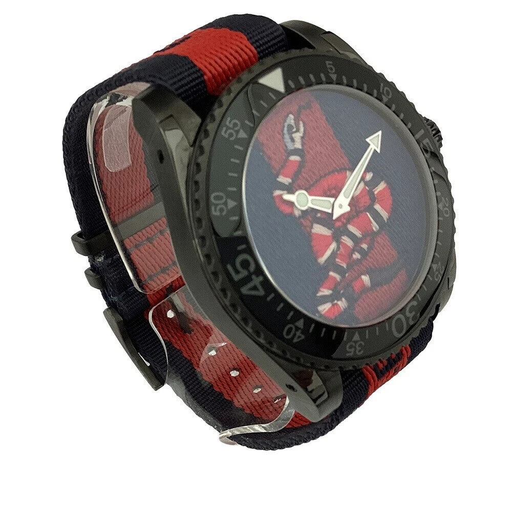 Gucci Dive Snake Quartz 45mm Navy & Red Stainless Steel/Nylon Men's Watch – view 3