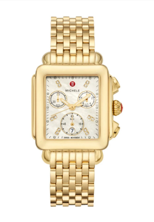 Michele MWW06A000780 Deco Chronograph Gold Tone 33mm Quartz Women's Watch
