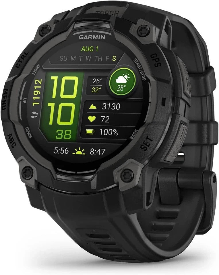 Garmin Instinct 3 AMOLED 45mm Multi-Band GPS Smartwatch (Black) Unisex Watch