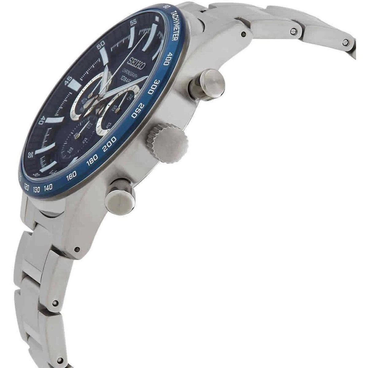 Seiko Quartz Chronograph Blue Dial Stainless Steel Bracelet SSB445P1 Men's Watch – view 2