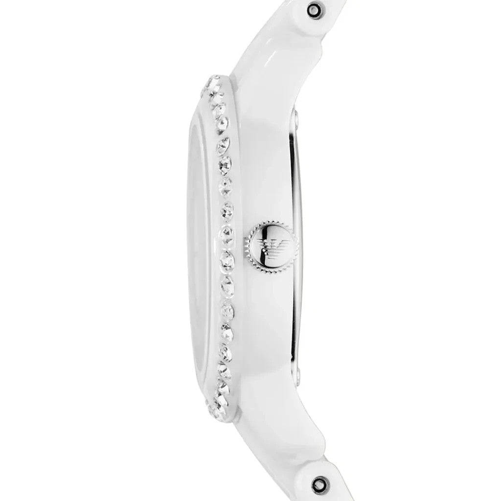 Emporio Armani AR1479 Ceramic White With Crystal Bezel Women's Watch – view 3