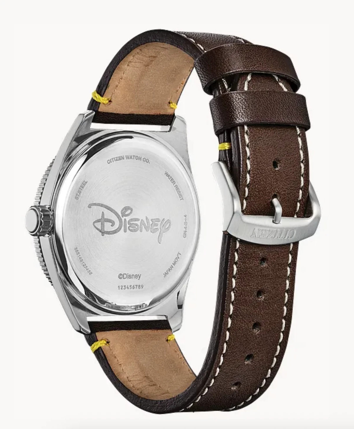 Citizen Mickey Mouse AW1599-00W 43mm Steel Blue Dial Leather Solar Men's Watch – view 2