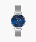 Skagen Anita 30mm Stainless Steel Blue Dial Quartz SKW2307 Women's Watch