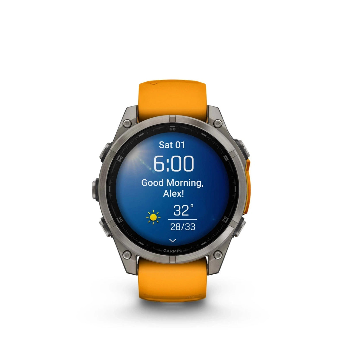 Garmin fenix 8 47mm AMOLED Sapphire Titanium Smartwatch Spark Orange Unisex Watch – view 7