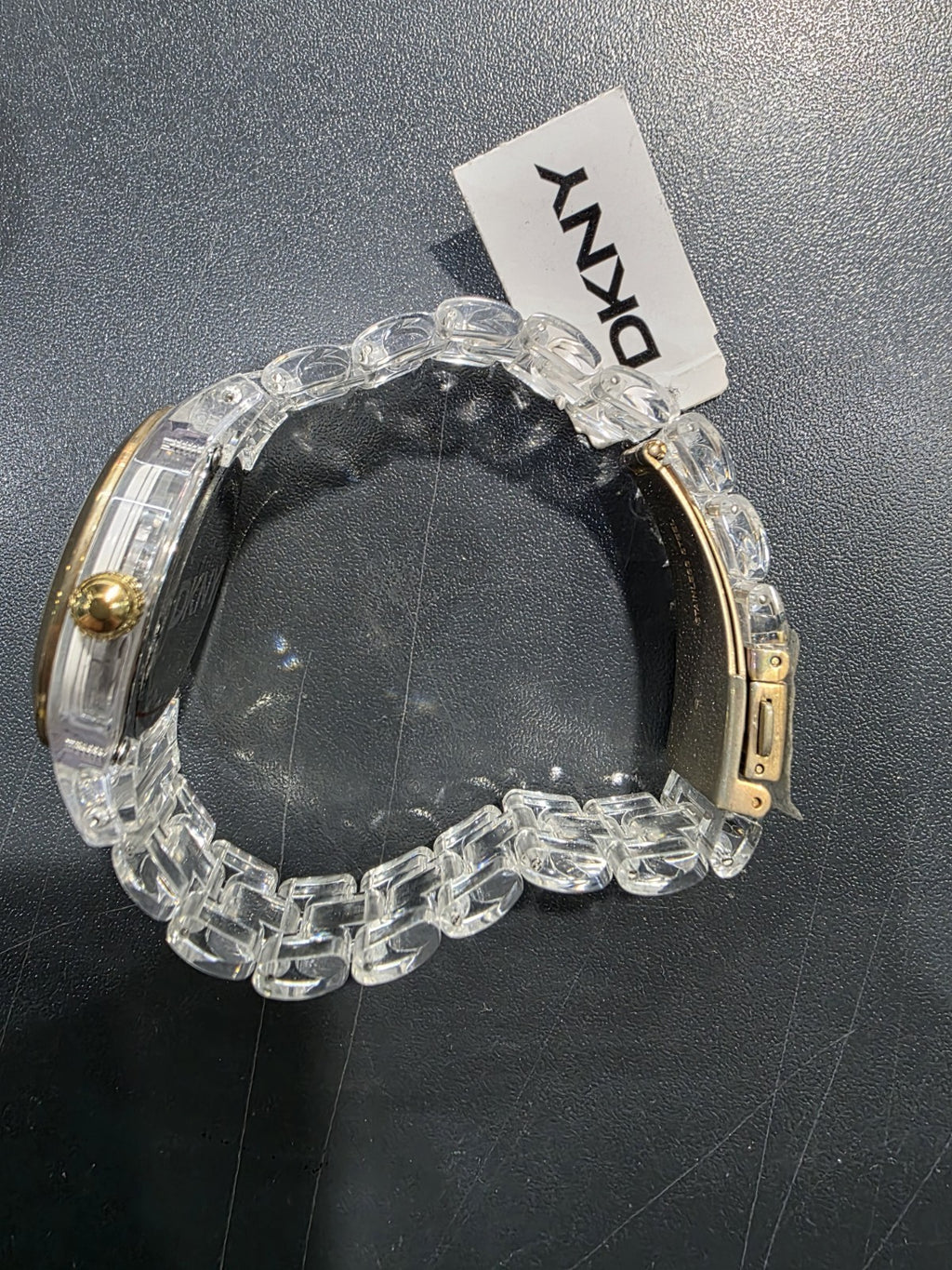 DKNY NY4850 Clear Plastic Resin Gold White Women's Watch – view 3