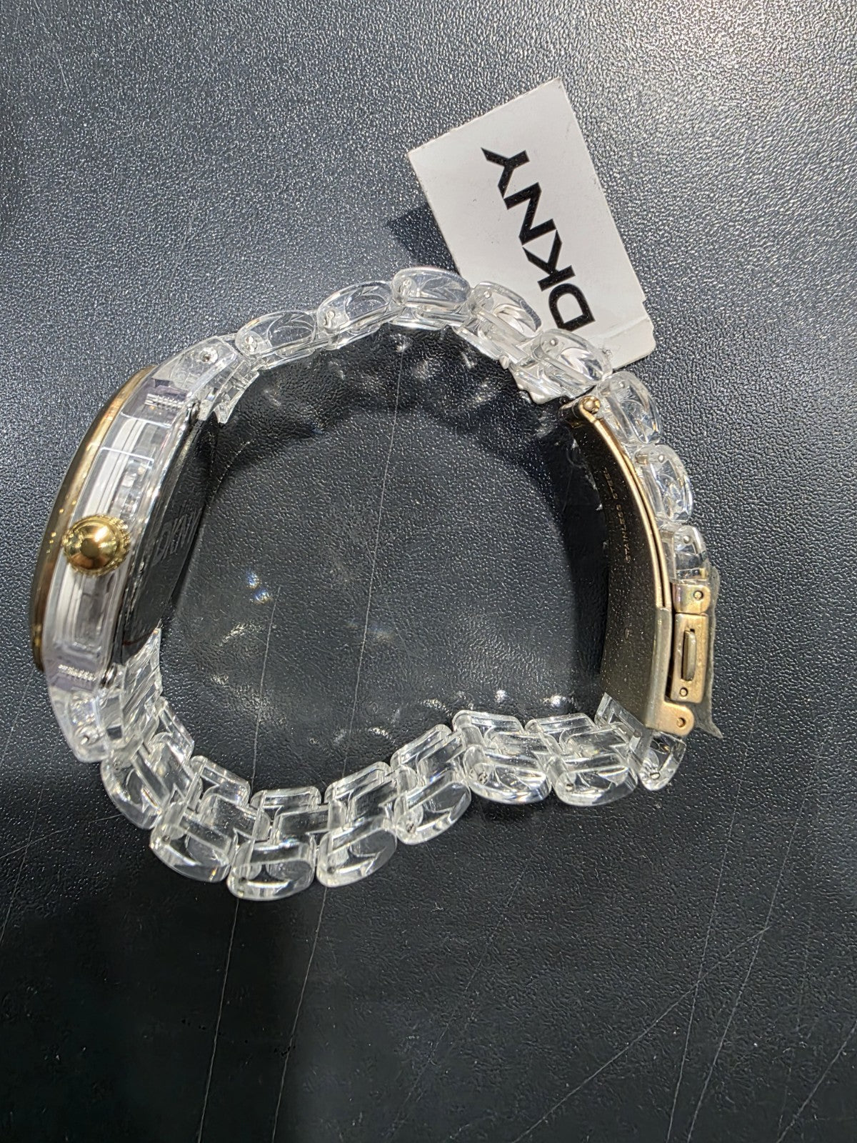 DKNY NY4850 Clear Plastic Resin Gold White Women's Watch – view 3