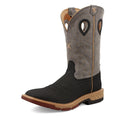 Twisted X Boots Men's Western 12" MXB0002 Black Gray Leather Wide Square Size 10 D