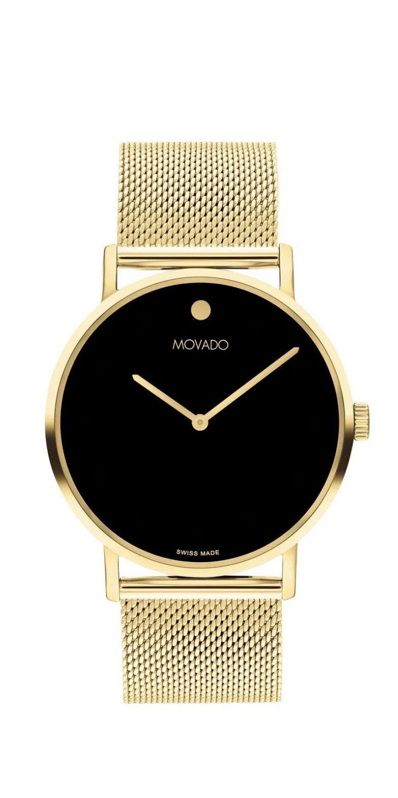Movado Signature Yellow Gold 40mm Mesh Bracelet 0607750 Men's Watch