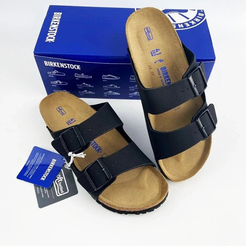 Birkenstock Arizona Birko-Flor Birkibuc Black Leather Sandal Size 8 – view 4