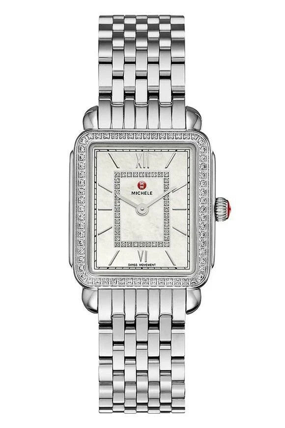 Michele Deco II Mid Diamond MWW06I000001 Stainless Steel MOP Dial Women's Watch
