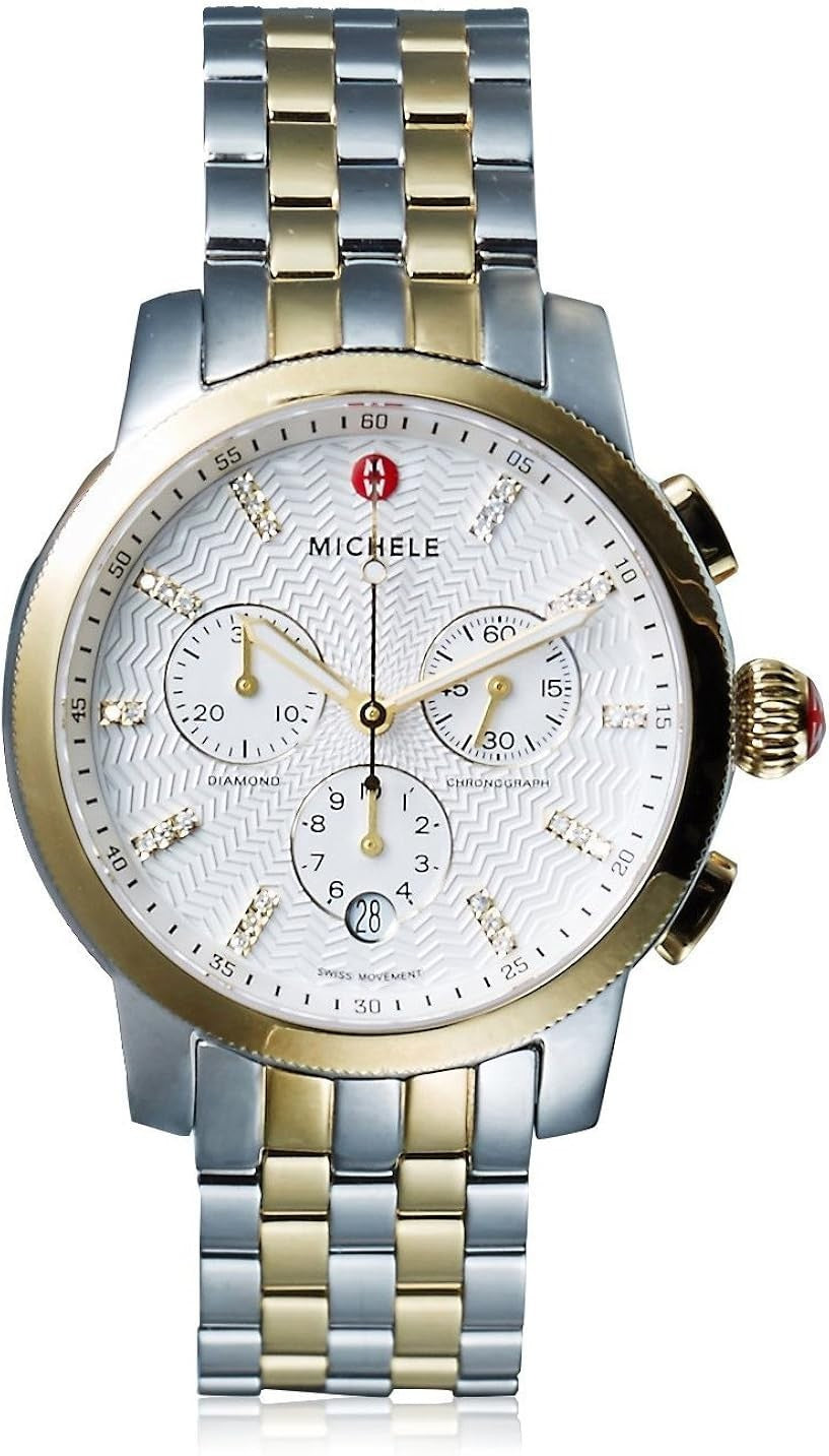 Michele Uptown Diamond Two Tone Gold & Silver MWW25A000002 Women's Watch