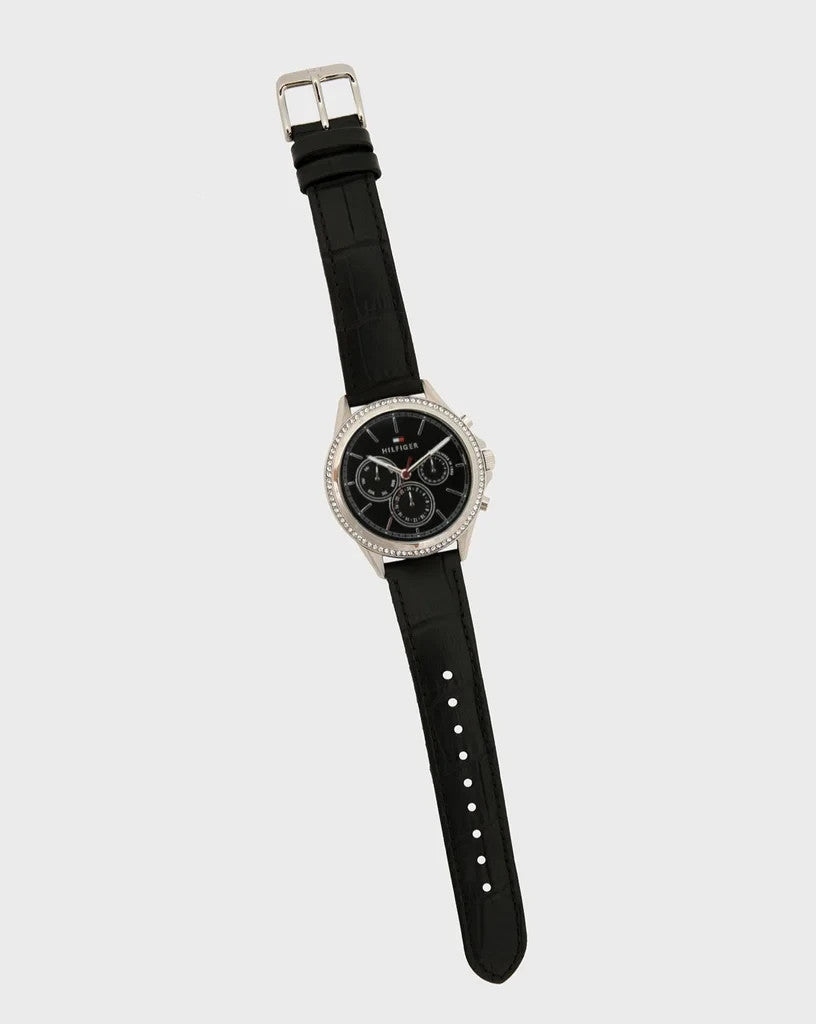 Tommy Hilfiger Tommy 1781981 Hilfiger Ari Diamonds Black Dial Leather Strap for Women's Watch – view 4