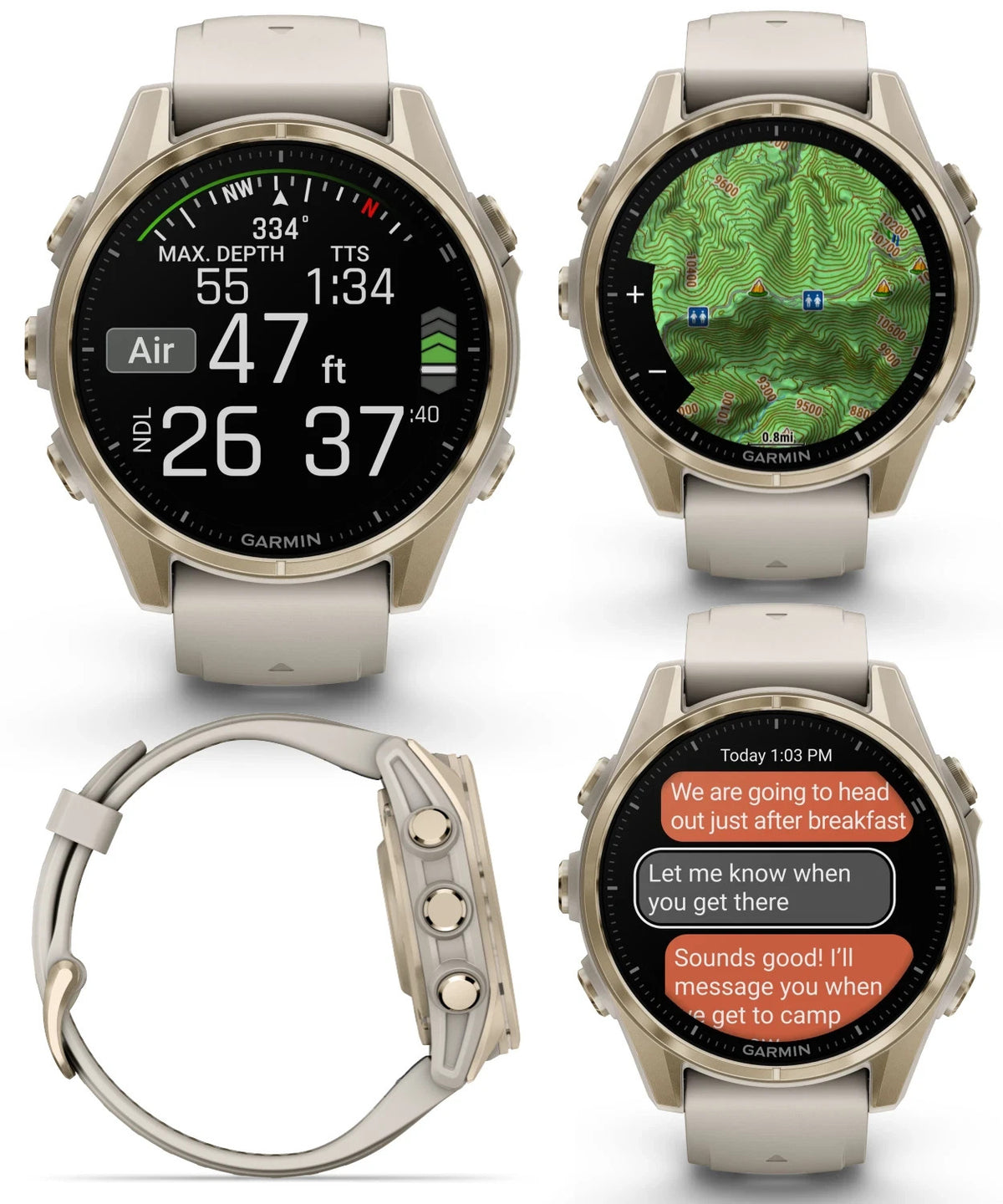 Garmin fenix 8 43mm Sapphire AMOLED GPS Smartwatch Soft Gold 010-02903-10 Unisex Watch – view 3