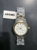 DKNY NY4850 Clear Plastic Resin Gold White Women's Watch