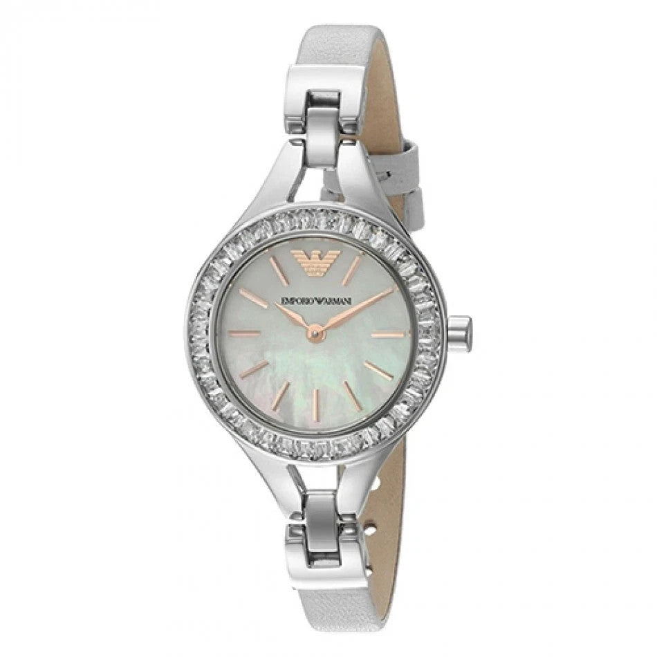 Emporio Armani AR7426 Mother-of-Pearl dial Leather Strap Original Box Women's Watch