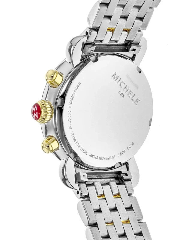 Michele Mirror Two Tone Gold Silver Diamond Csx 36 MWW03C000519 Women's Watch – view 2