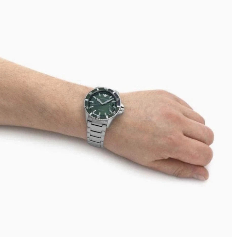 Emporio Armani Armani Diver AR11338 Green Dial Men's Watch – view 3