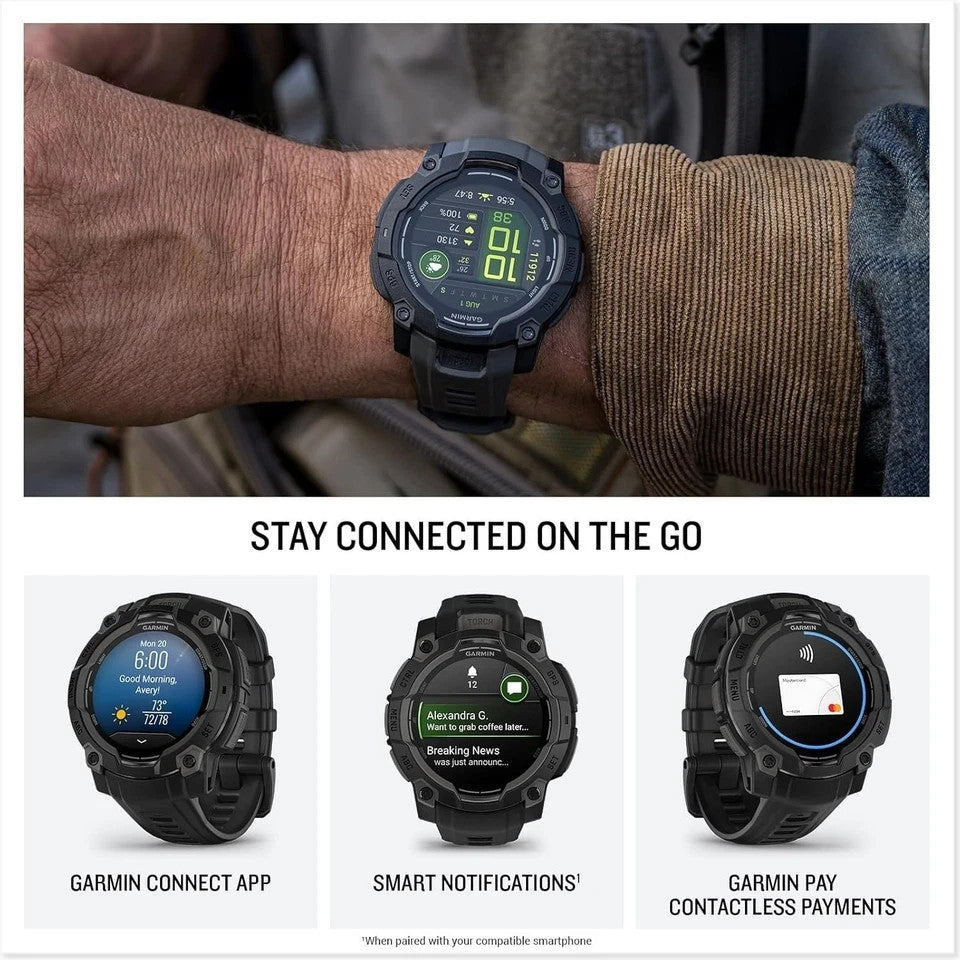 Garmin Instinct 3 AMOLED 45mm Multi-Band GPS Smartwatch (Black) Unisex Watch – view 4