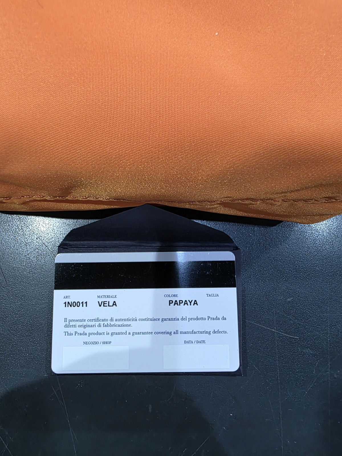Prada Vela Orange Nylon Beauty Bag Cosmetic Makeup Case – view 2