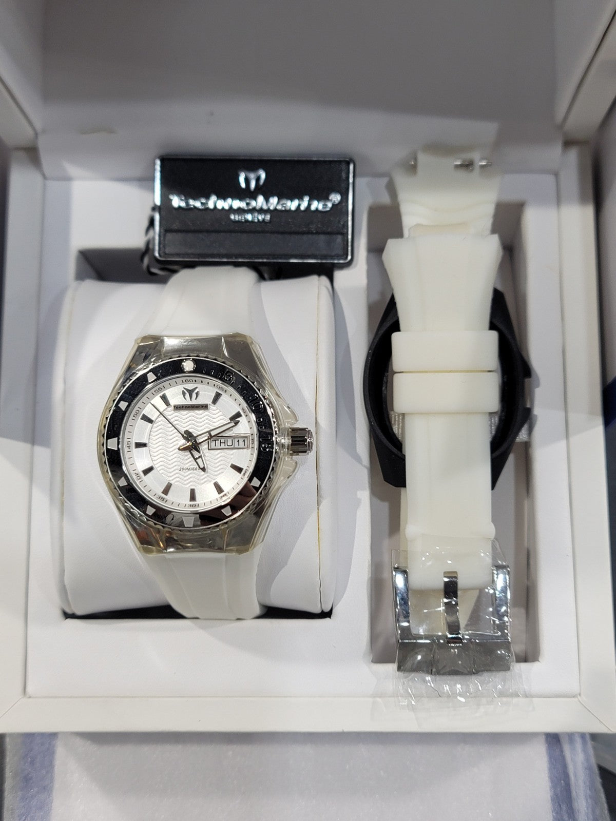 TechnoMarine Cruise 110038 White Rubber Analog Dial Quartz Unisex Watch