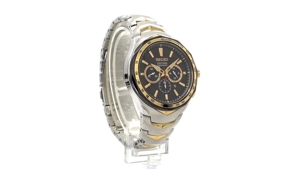 Seiko Coutura Black Dial 45.5mm Stainless Steel Band Quartz SRWZ26 Men's Watch – view 4