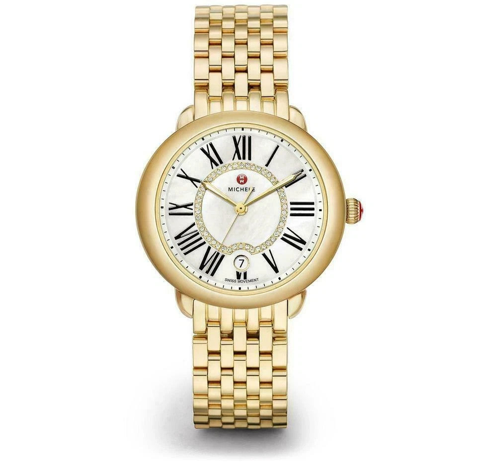 Michele Serein Mid Diamond Dial Gold Tone MWW21B000017 Women's Watch