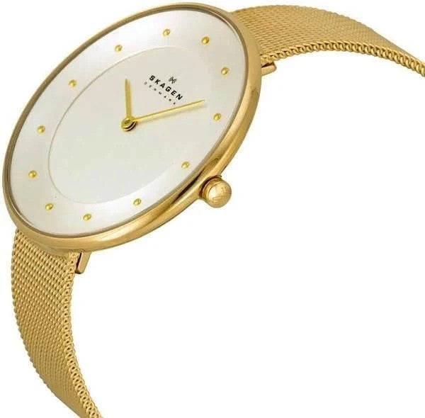 Skagen Gitte Silver Dial Gold-tone Mesh SKW2141 Women's Watch – view 2