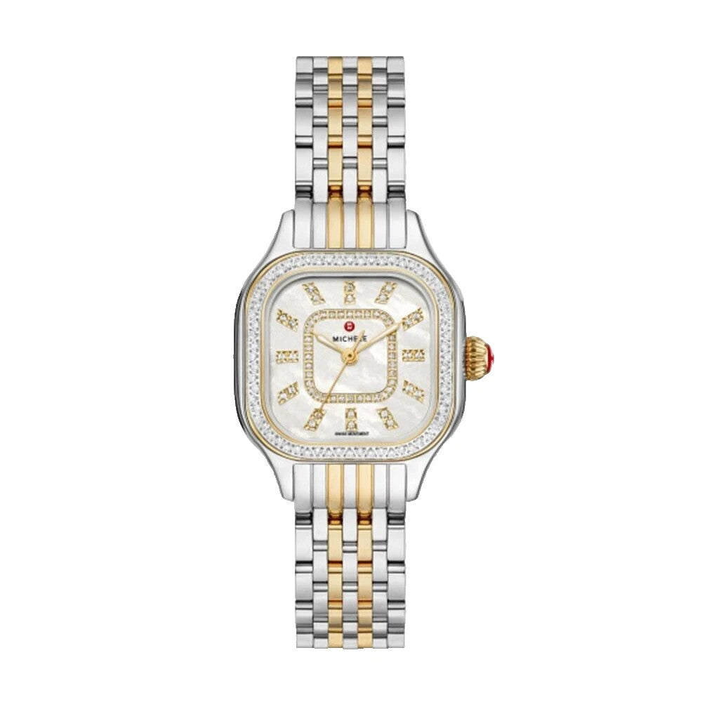 Michele Meggie Diamond Two-Tone Mother-of-Pearl Dial MWW33B000002 Women's Watch