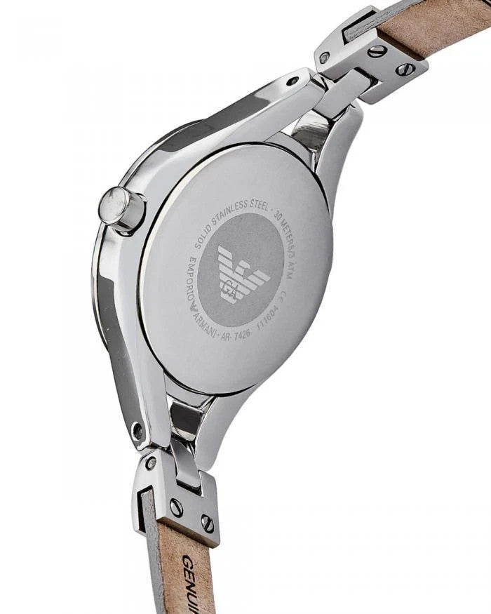 Emporio Armani AR7426 Mother-of-Pearl dial Leather Strap Original Box Women's Watch – view 3