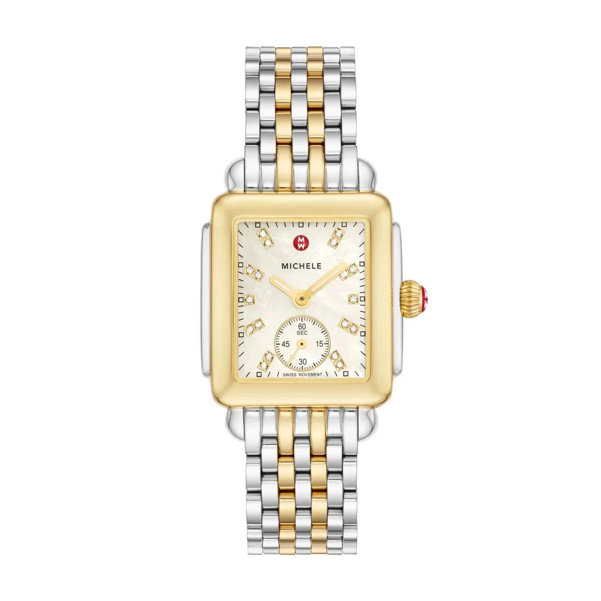 Michele Deco Mid Diamond MOP Dial Gold Two Tone MWW06V000042 Women's Watch