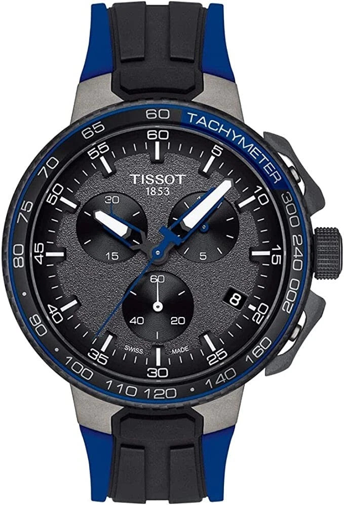 Tissot T-Race Cycling 44.5mm Grey Dial Swiss Blue Silicone T1114173744106 Men's Watch