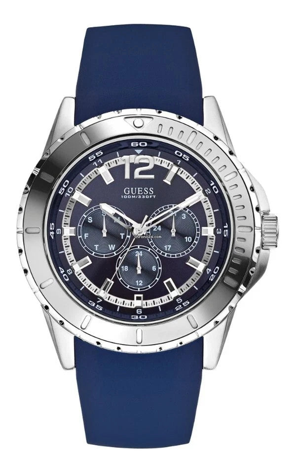 Guess Analog Blue Dial Silicone Strap W0485G3 Men's Watch